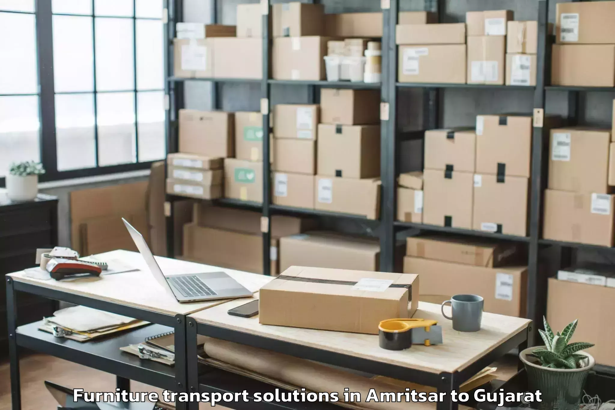 Book Your Amritsar to Gussar Furniture Transport Solutions Today